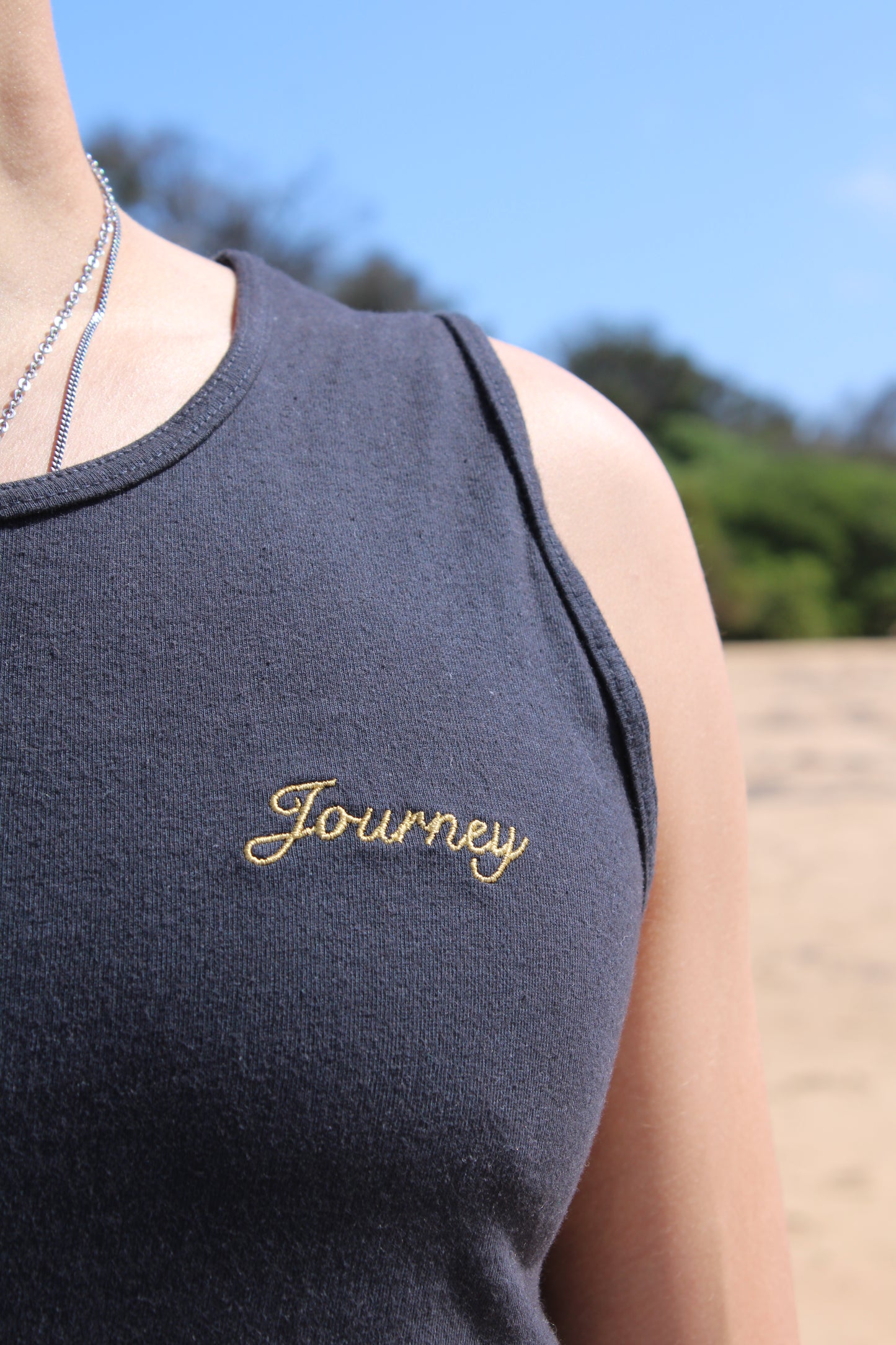 Journey Pure Cotton Embroidered Singlet